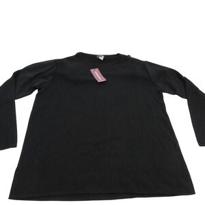 Lineamidas Black Knit Sweater Long Sleeve Crew Neck Made in Italy‎ Size L